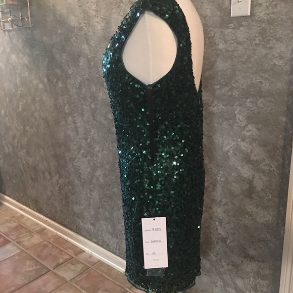 NWT Primavera Green Sequence Dress - Picture 3 of 6
